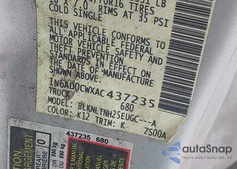 2010 Nissan Frontier Se from USA, damaged, VIN 1N6AD0CWXAC437235